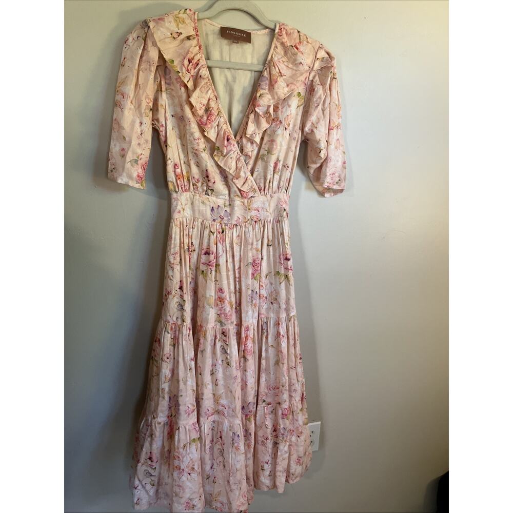 JessaKae XS Feminine Long Tiered Dress Floral Coquette Soft and Flowy Spring